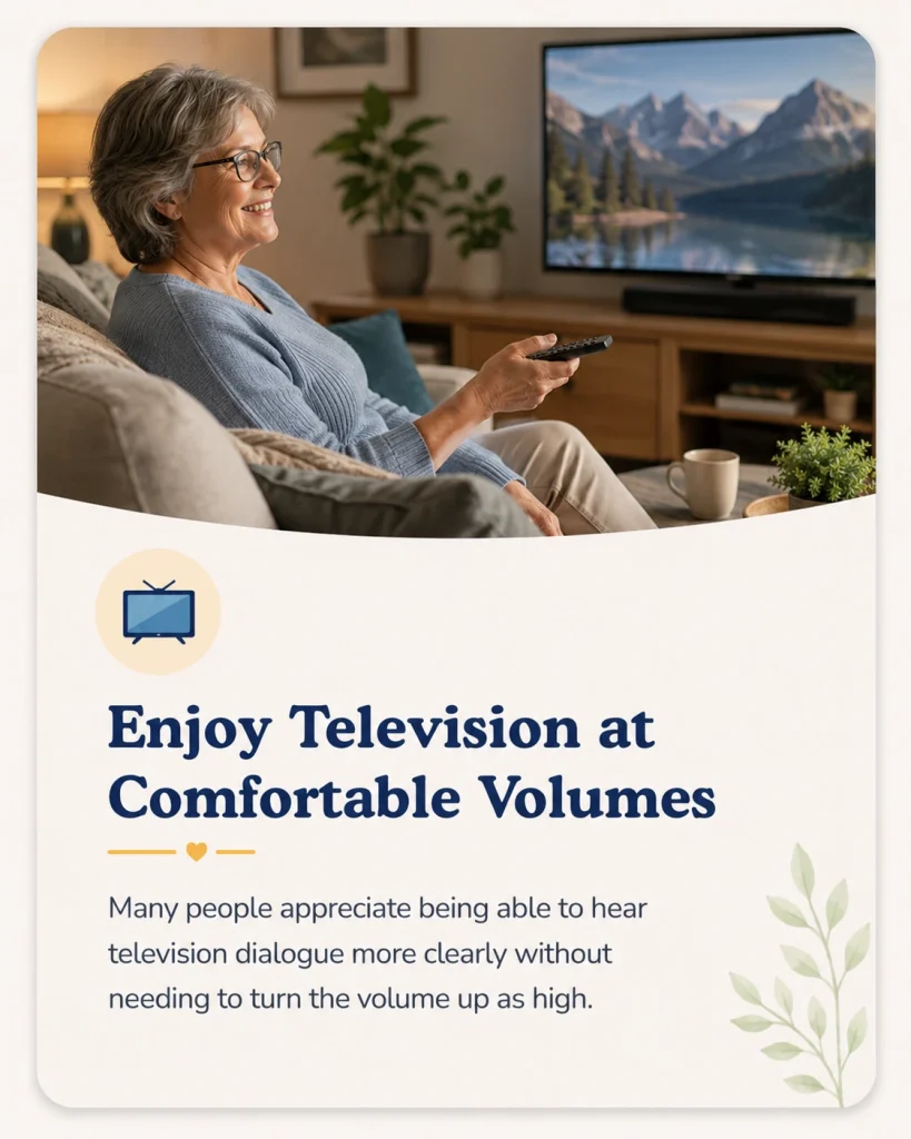 Enjoy Television at Comfortable Volumes
Many people appreciate being able to hear television dialogue more clearly without needing to turn the volume up as high.